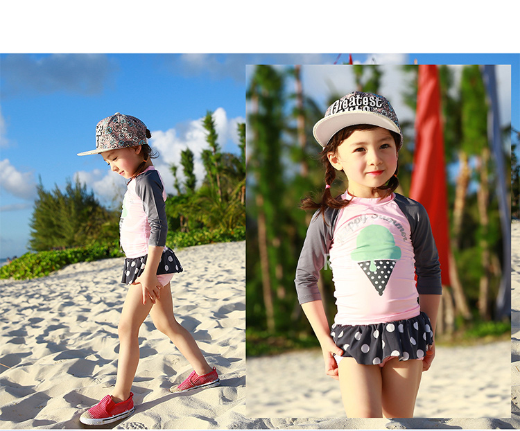 Áo Tắm trẻ em Little Girl Big Boy Chia Váy Dài Tay Áo Kem Chống Nắng Dễ Thương Công Chúa Sinh Viên Cô Gái Bé Đồ Bơi bộ đồ bơi cho bé trai