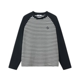 Andyet Ad1 Черно -белый полосатый круглый воротник с длинным рукавом T -For