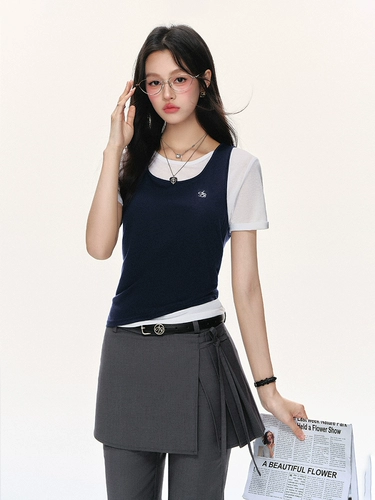 ANDYET AD1 Комплект, футболка, жилет, майка, круглый воротник