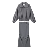 ANDYET AD1 Оригинальная дизайнерская спортивная куртка с молнией, юбка, комплект, крой «рыбий хвост»