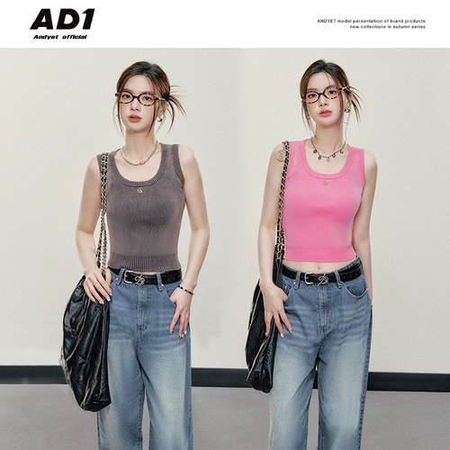 Оригинальная трикотажная короткая приталенная майка топ без рукавов, ретро футболка