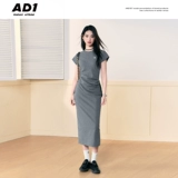 ANDYET AD1 Оригинальный приталенный корсет, длинная юбка, с вышивкой, короткий рукав, круглый воротник, облегающий крой