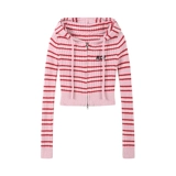 Оригинальный свитер с капюшоном с молнией, трикотажный кардиган, осенний