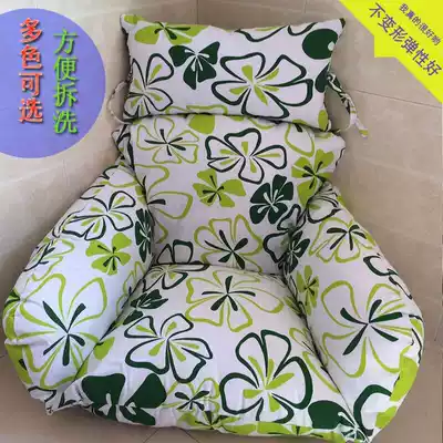 Single cradle swing Indoor balcony Bird's nest hanging basket rattan chair cushion hanging chair comfortable flower cushion disassembly and washing