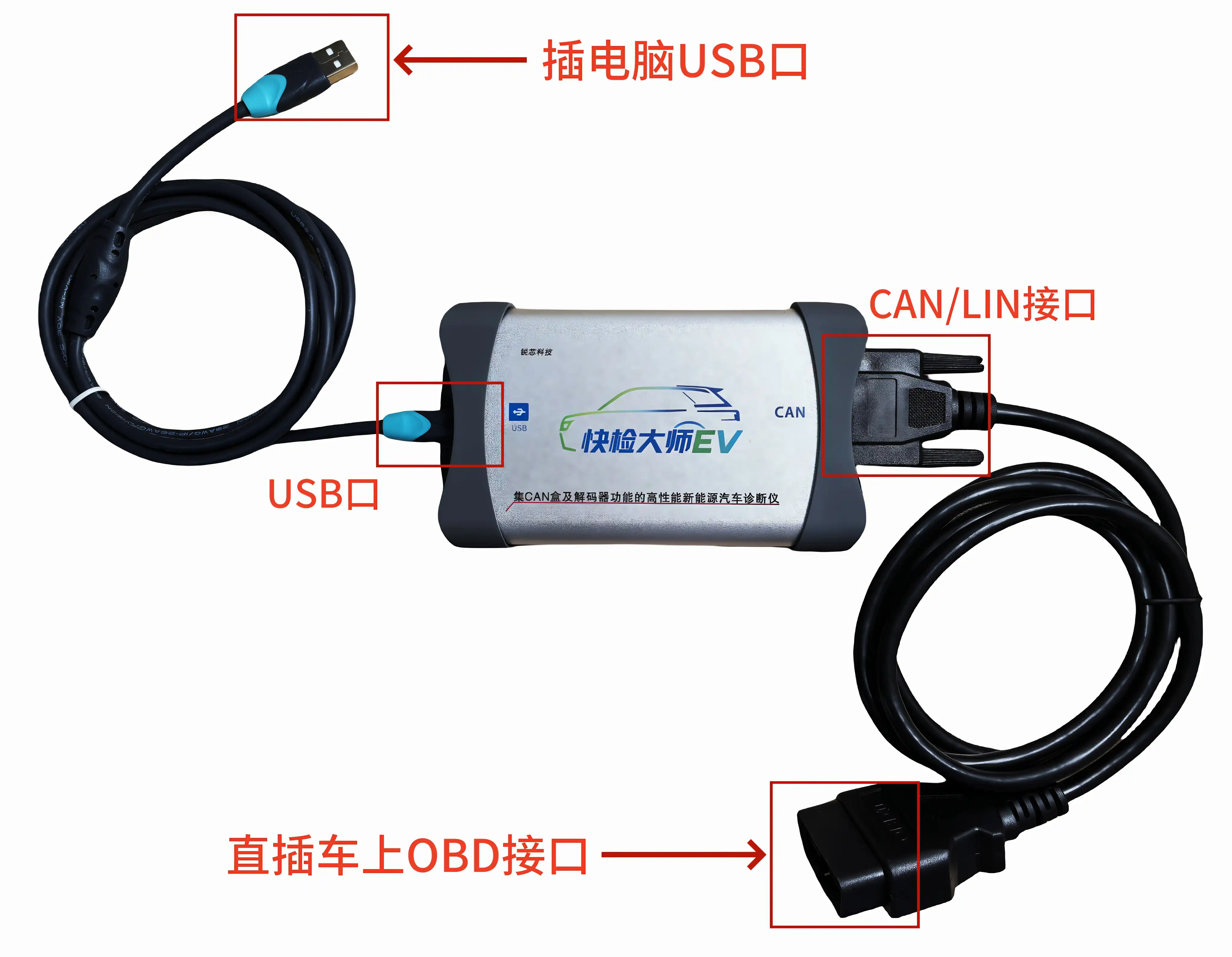 新能源检测仪解码仪快检大师CAN卡自动检测OBD直插测试周立功PCAN-淘宝Taobao | 天猫Tmall