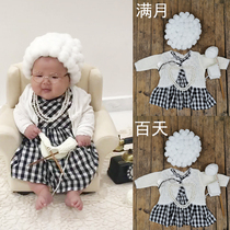 100 Days Photos Full Moon Photo Props Baby Newborn Son Photo Clothes Newborn Photography Little Old Lady
