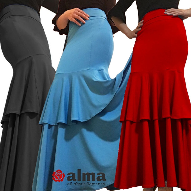 Roumei Floria Dance Skirt Practice Skirt Flame Mingge Floria Fishtail Skirt Double Layer Stage Costume
