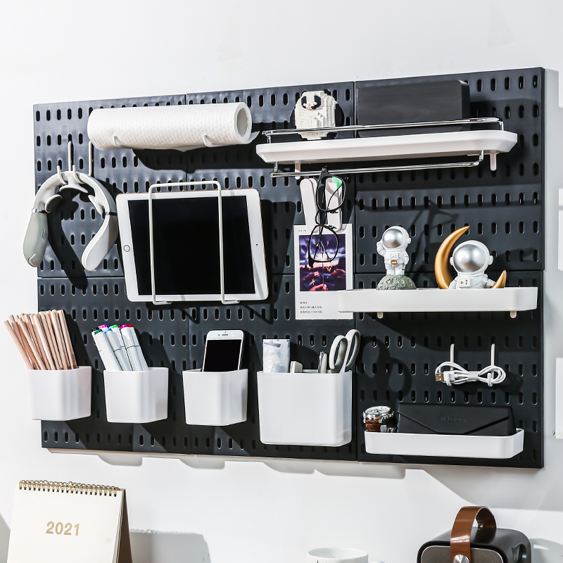 Black Suitable Home Dongle Board Free of perforated bedrooms Decorative Electric Race Background Wall wall Racks Dorm for Good Things