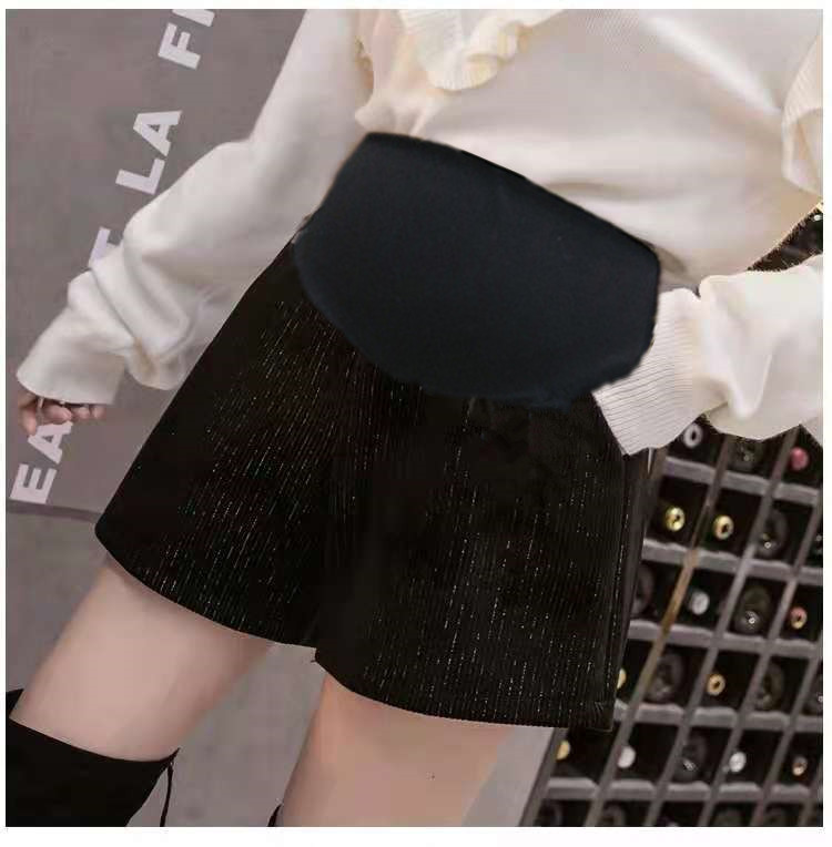 Pregnant Woman Shorts Autumn Winter Broadlegged Pants Outside Wearing Gold Velvet Fashion Shorts 100 Hitch Casual Display Slim Loose Inner Lap Pants