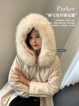 Brother-in-law (beginner parlor pike) large pocket fox fur collar imported otto rabbit fur tooling fur coat female