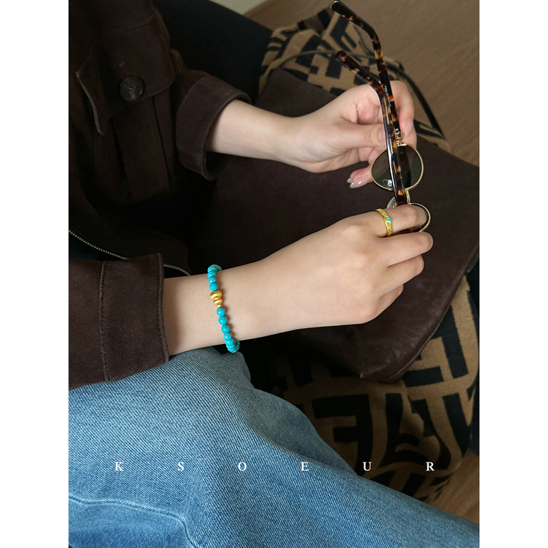 Sister K Ksoeur【Blue Gourd】Turquoise Bracelet S925 Silver Variety Comes with Certificate Gift Box Sister K Ksoeur【Blue Gourd】Turquoise Bracelet S925 Silver Variety Comes with Certificate Gift Box