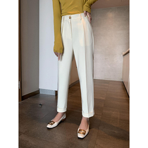 K elder sister (frying trousers) TR dark oblique handsome loose straight Korean version of hanging casual pants womens suit pants