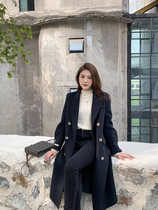 Brother-in-law (chaebol coat) high branch full wool double-sided Temperament Suit Collar Long jacket woman
