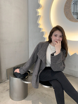 Sister of K (bursting with double face) wool bifacial handsome and small upright collar retro double-row button great coat girl