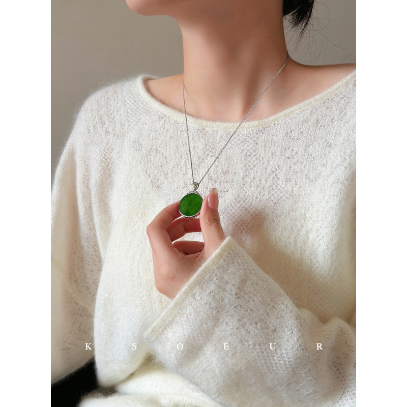 K Sister Ksoeur【Beautiful Jade】Hetian Jade Jasper Pendant S925 Silver Variety Comes with Certificate Gift Box K Sister Ksoeur【Beautiful Jade】Hetian Jade Jasper Pendant S925 Silver Variety Comes with Certificate Gift Box