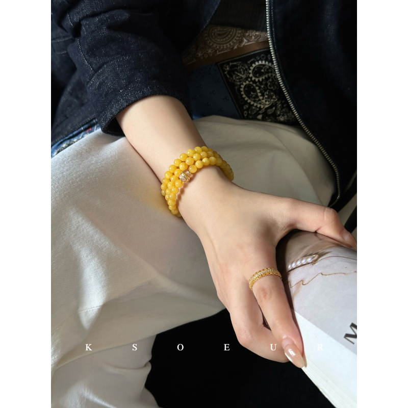 K Sister Ksoeur【Sweet Honey】Beeswax Bracelet White Crystal S925 Silver Variety Comes with Certificate Gift Box K Sister Ksoeur【Sweet Honey】Beeswax Bracelet White Crystal S925 Silver Variety Comes with Certificate Gift Box