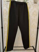 Pure cotton plus velvet school uniform trousers for primary and secondary school students black and yellow striped casual sports pants custom-made school trousers