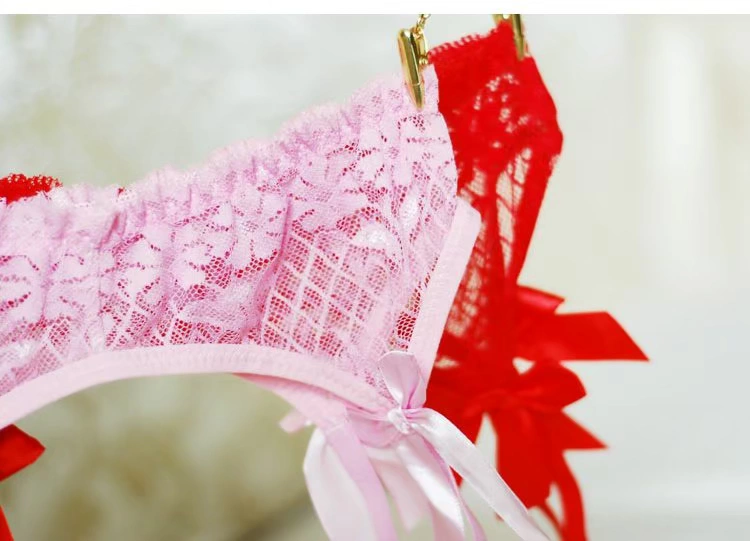 Full ren openwork lưới gợi cảm garter Bow chống trượt (không có quần lót và vớ) nịt bít tất bằng da pu