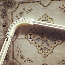 Aluminum alloy track curtain rail adhesive hook straight rail bending rail can be added with boom side mounted metal track bedroom cabinet slide rail