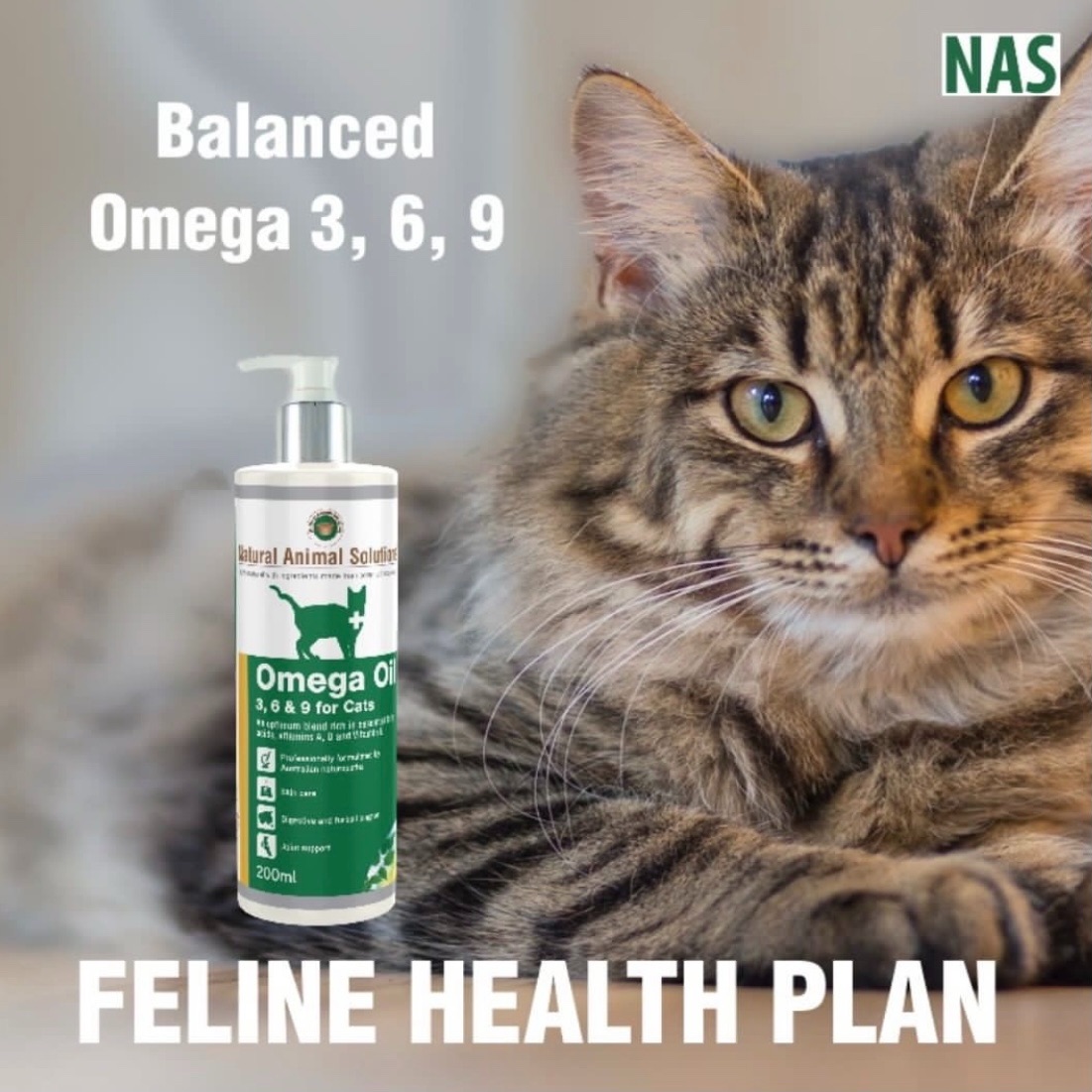 Spot Australian NAS cat special natural deep sea fish oil Omega3 cat ringworm off hitchy leather chip joint 200ml