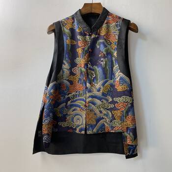Shunde xiangyun yarn double-sided vest for women 2024 early spring new style mulberry silk sleeveless vest xiangyun cardigan trend