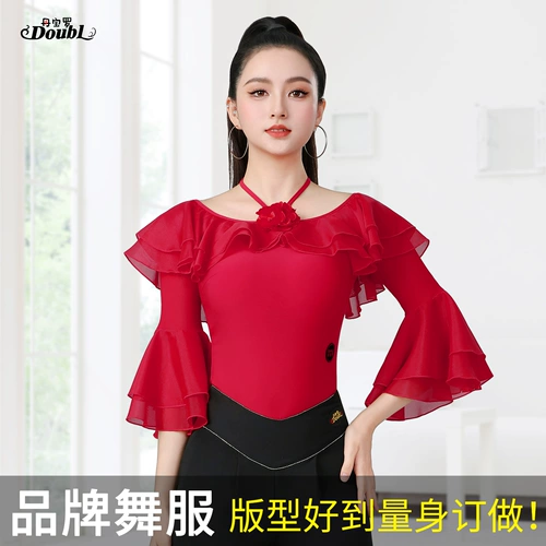 Danbaoluo, одежда для бальных танцев, топ с бретельками, женский модный комбинезон с рукавами-трубой, брендовая современная танцевальная одежда