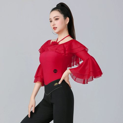 Danbaoluo, одежда для бальных танцев, топ с бретельками, женский модный комбинезон с рукавами-трубой, брендовая современная танцевальная одежда