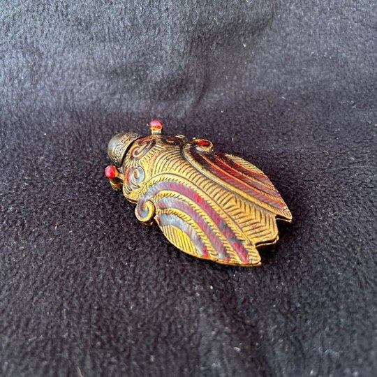 知了鼻烟壶带勺手把件古董老货鼻烟具配饰用品鼻壶装饰工艺品摆件