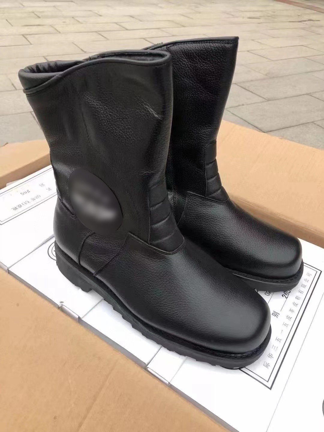 02 Winter Flight Leather Boots Wool Boots Tactical Boots Anti-Chill Warm High Help Outdoor Abrasion Resistant Zip Northeast Boots 