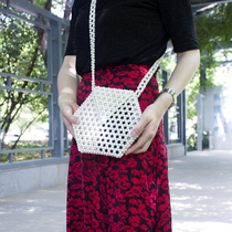 New summer womens bag handmade beaded finished pearl bag hexagonal retro mobile phone bag woven diagonal bag