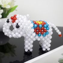 Finished Strings Beads Handwoven Animal Pendulum Pieces Children Cartoon Toys Elephants Long Noses Elephant Rolls Nose and Elephant Tabletop Pendulum