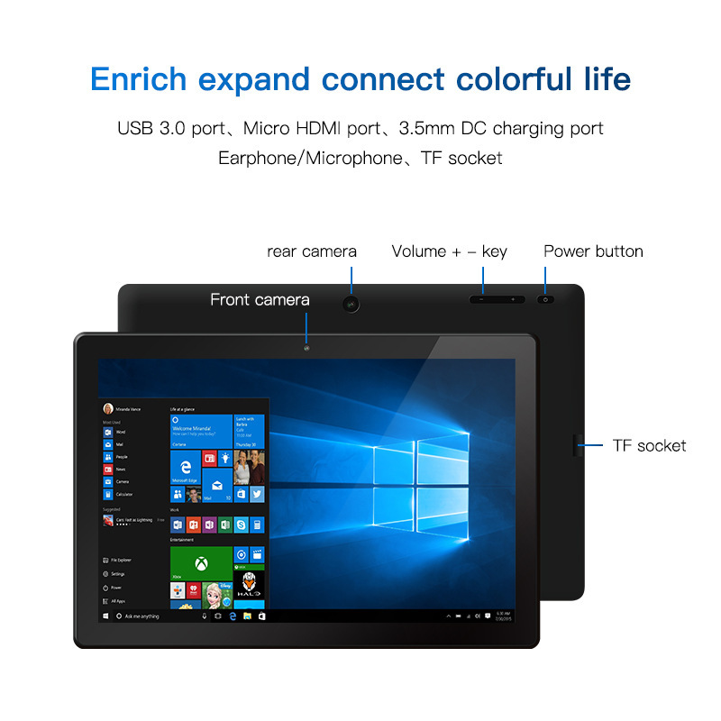 10.1inch Win10 Tablet Computer Windows10 System Tablet Computer 2-in-1 Notebook 4G+128G