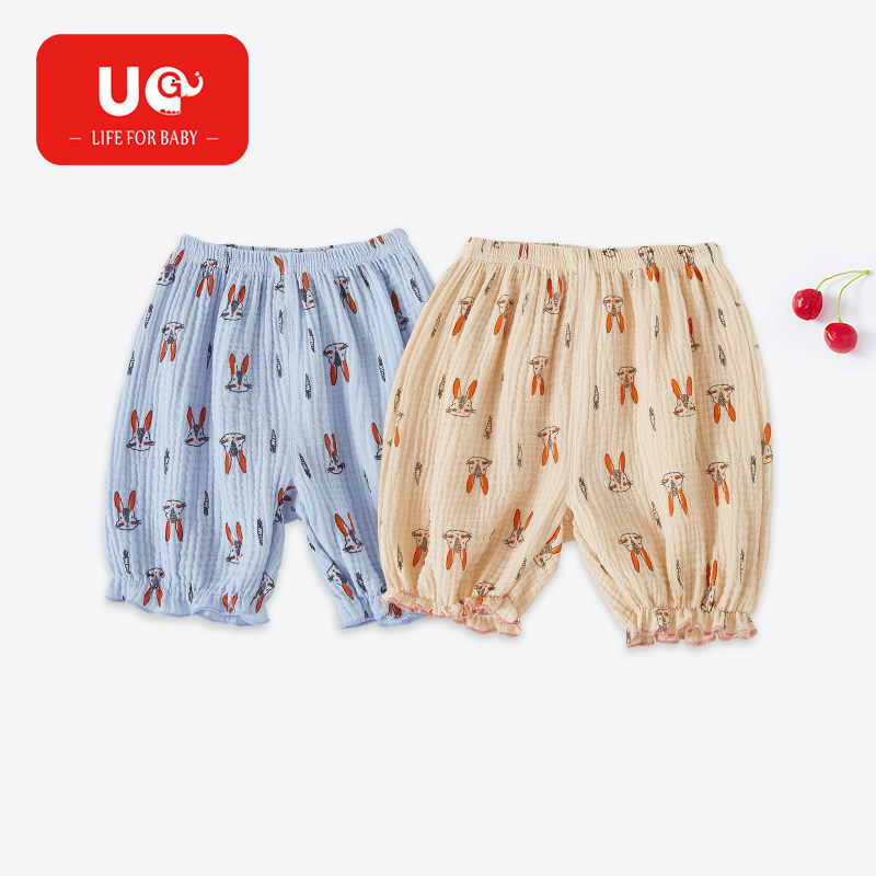 Gui Xiaobi baby summer gauze five-minute shorts thin cotton boys and girls baby breathable PP ass pants