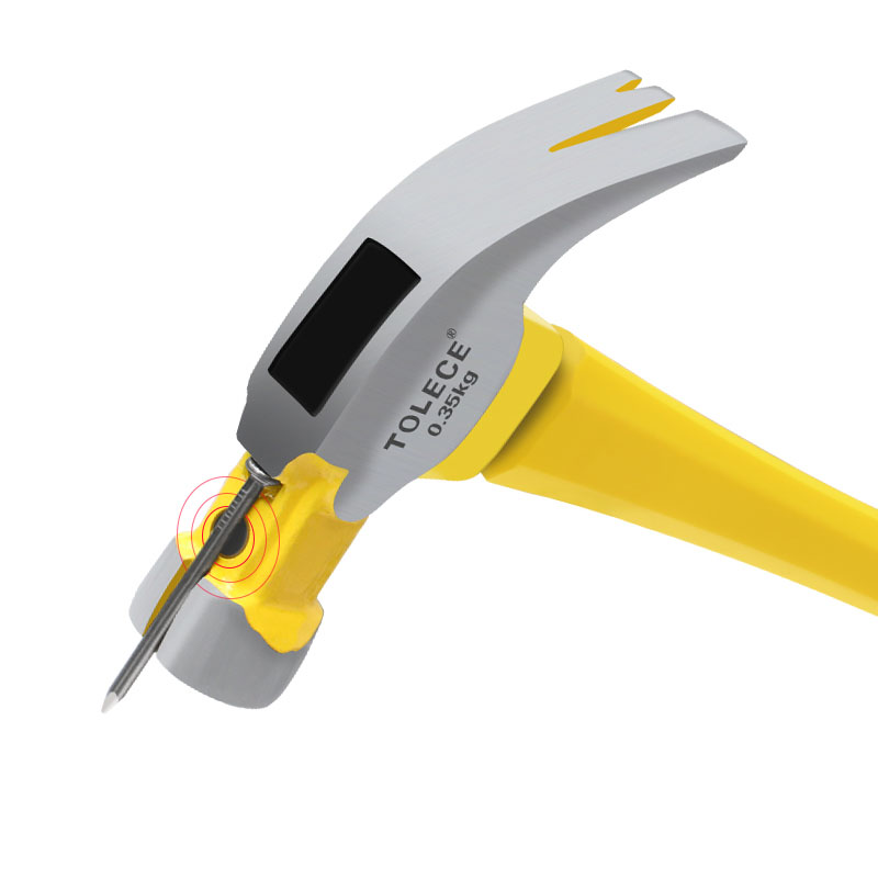 Iron hammer with magnetic no U-turn solid nail hammer long handle starting nail wood hammer square head short handle hammer head round high carbon steel