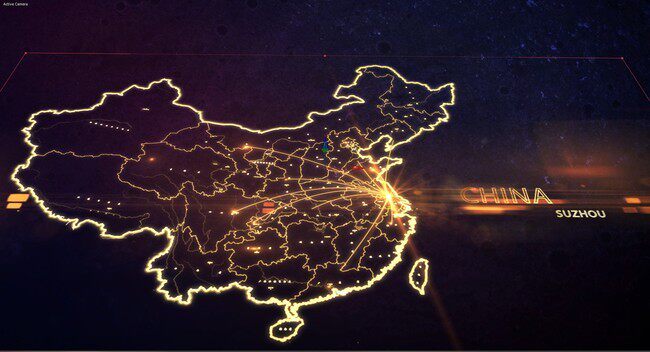 大气企业地图背景 高清中国地图企业网点网络地图分布地图AE模板