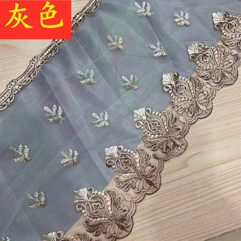товар из китая 加宽30厘米双层带衬布沙发垫装饰蕾丝花边床边桌裙边窗帘底边加长