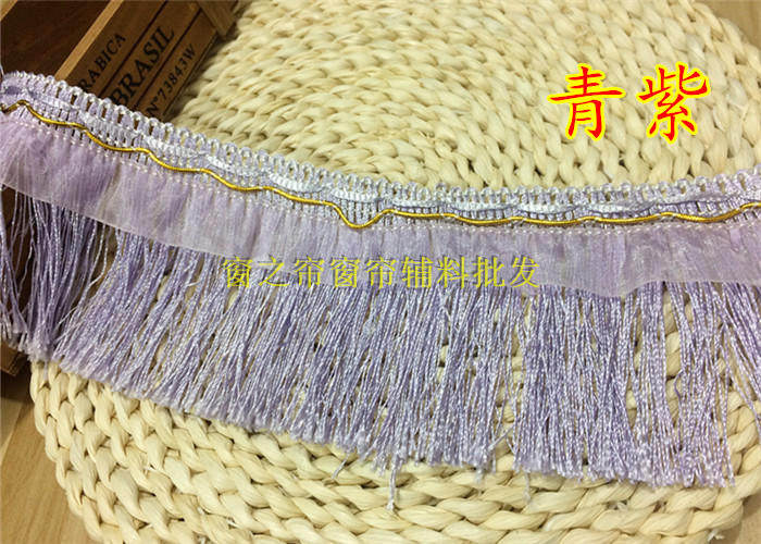 Кружевная кайма 厂家直销简约现代窗帘花边配饰蕾丝辅料流苏绳排约10公分飘带龙须
