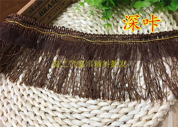 Кружевная кайма 厂家直销简约现代窗帘花边配饰蕾丝辅料流苏绳排约10公分飘带龙须