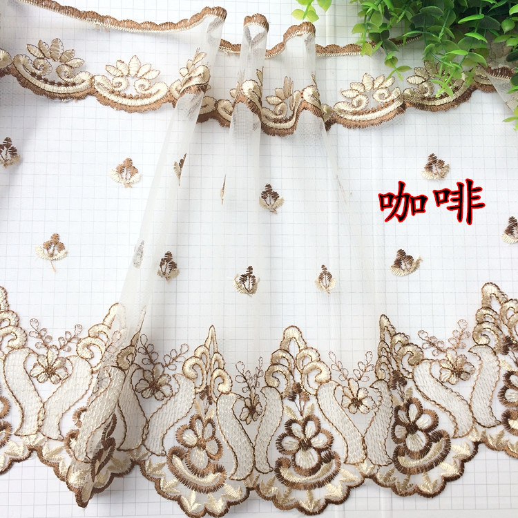 New Lace Trim Curtain Lace Curtain Trim Accessories Three-Dimensional Embroidery Water-Soluble Lace 30cm Wide