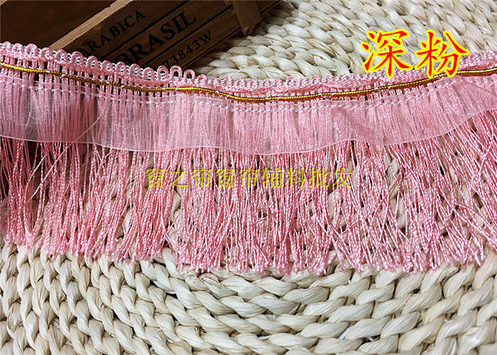 Кружевная кайма 厂家直销简约现代窗帘花边配饰蕾丝辅料流苏绳排约10公分飘带龙须