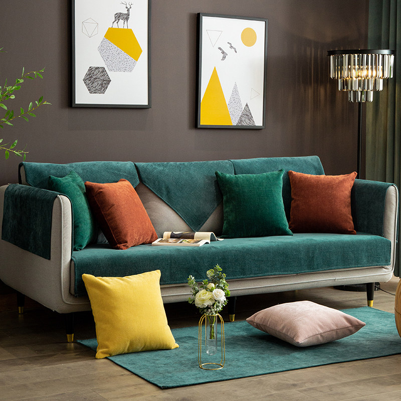 Nordic Cottage Cover 4 Seasons General Anti-Slide Cover High-end Leather Cover Mass Backback Armrest Sheet