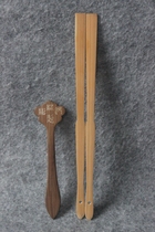 The old fan scion piece a pair of virtuoso * lin Binh fan slats a high 21-12 cm bamboo art ZZ 2629