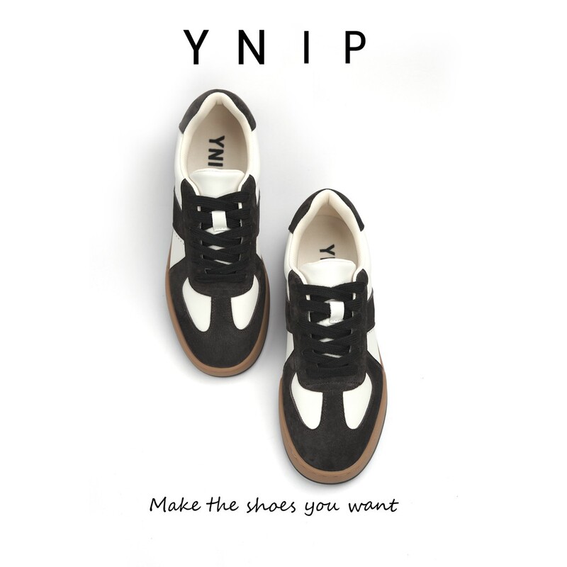 Ynip Moral Training Shoes All-Match Men's Shoes Suede White Shoes Men's and Women's Fashion Lace-Up Low-Top Trendy Casual Shoes