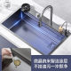 Kitchen Sink Large Single-Slot Household Stainless Steel Nano 304 Waterfall Handmade Under-Counter Basin Vegetable Basin Dishwashing Sink