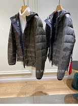 Mens side zipper goose down jacket~90 Japanese standard goose down solid color atmospheric short hooded down jacket jacket winter 9642