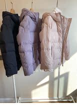 Ultra-light Komatsu SC coating imported nylon~90 white goose down hooded all-match solid color down jacket jacket female 9650