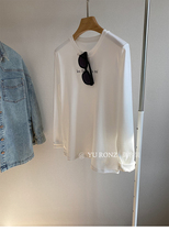 Just need to wear ~ 100 delicate double-sided mercerized cotton long sleeve letter printed T-shirt base shirt female spring 9809