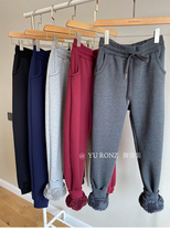 Lamb velvet plus velvet casual men and women with loose sports leggings Joker women's winter 6330