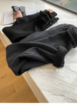 Winter BI ~ thickened lining heat plus velvet high waist solid color slim stretch slim denim leggings 9755