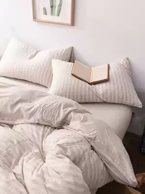 Tianzhu cotton four-piece cotton nude sleep super soft cotton knitted cotton three-piece sheet bed sheet simple bedding